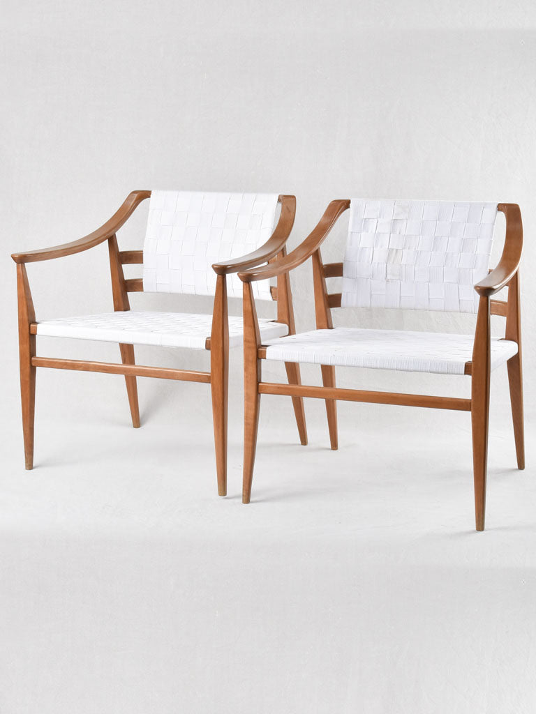 Pair of Scandinavian teak shaker armchairs