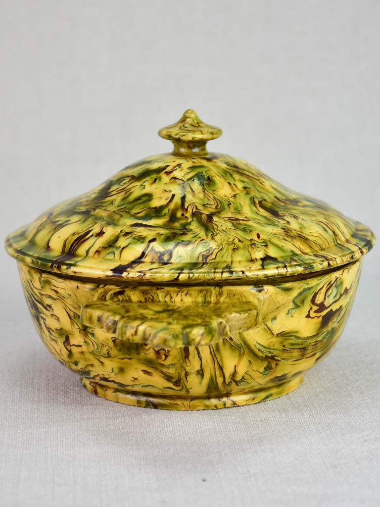 Early twentieth century Pichon Uzes vegetable serving bowl with lid