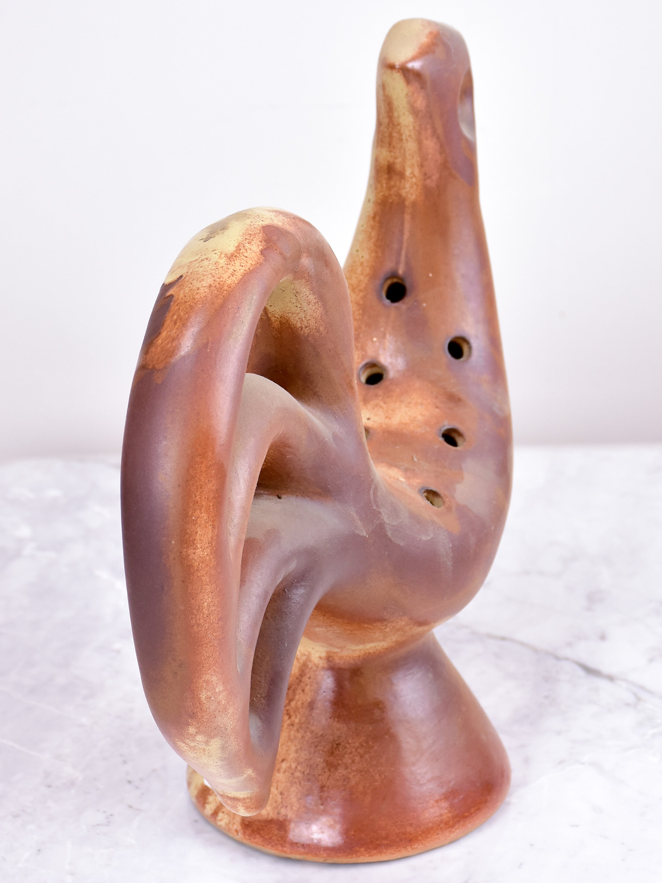 Rustic Dieulefit Rooster Vase Pottery