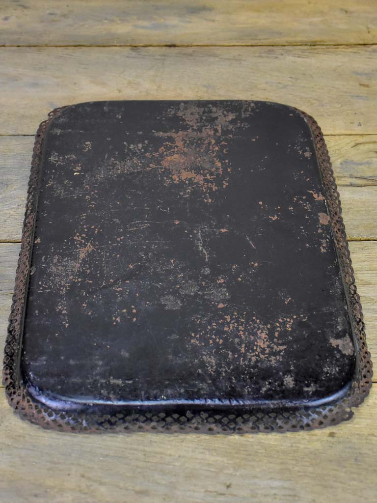Rustic Napoleon III platter - handpainted 18½" x 13½"