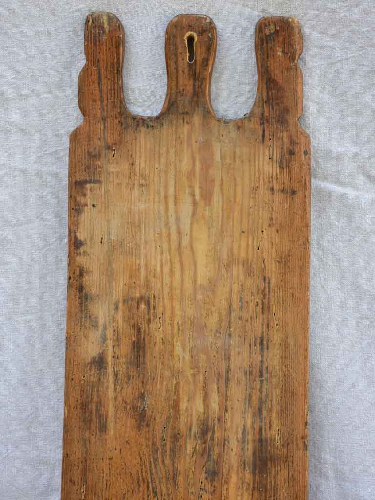 RESERVED PN Long antique French baker's bread board monogrammed PH 38¼"