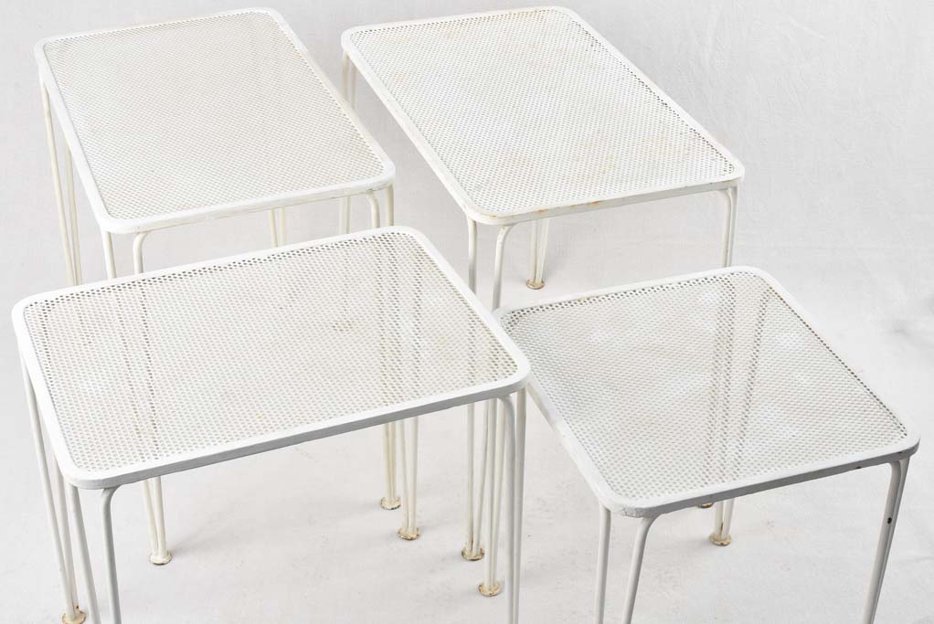 Refurbished Four-piece White Nesting Tables
