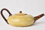 Aged Yellow Brown Handled Teapot