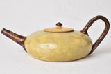 Rustic Handmade Teapot with Brown Accents
