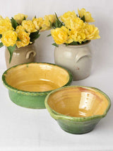 Vintage green terracotta mixing bowl