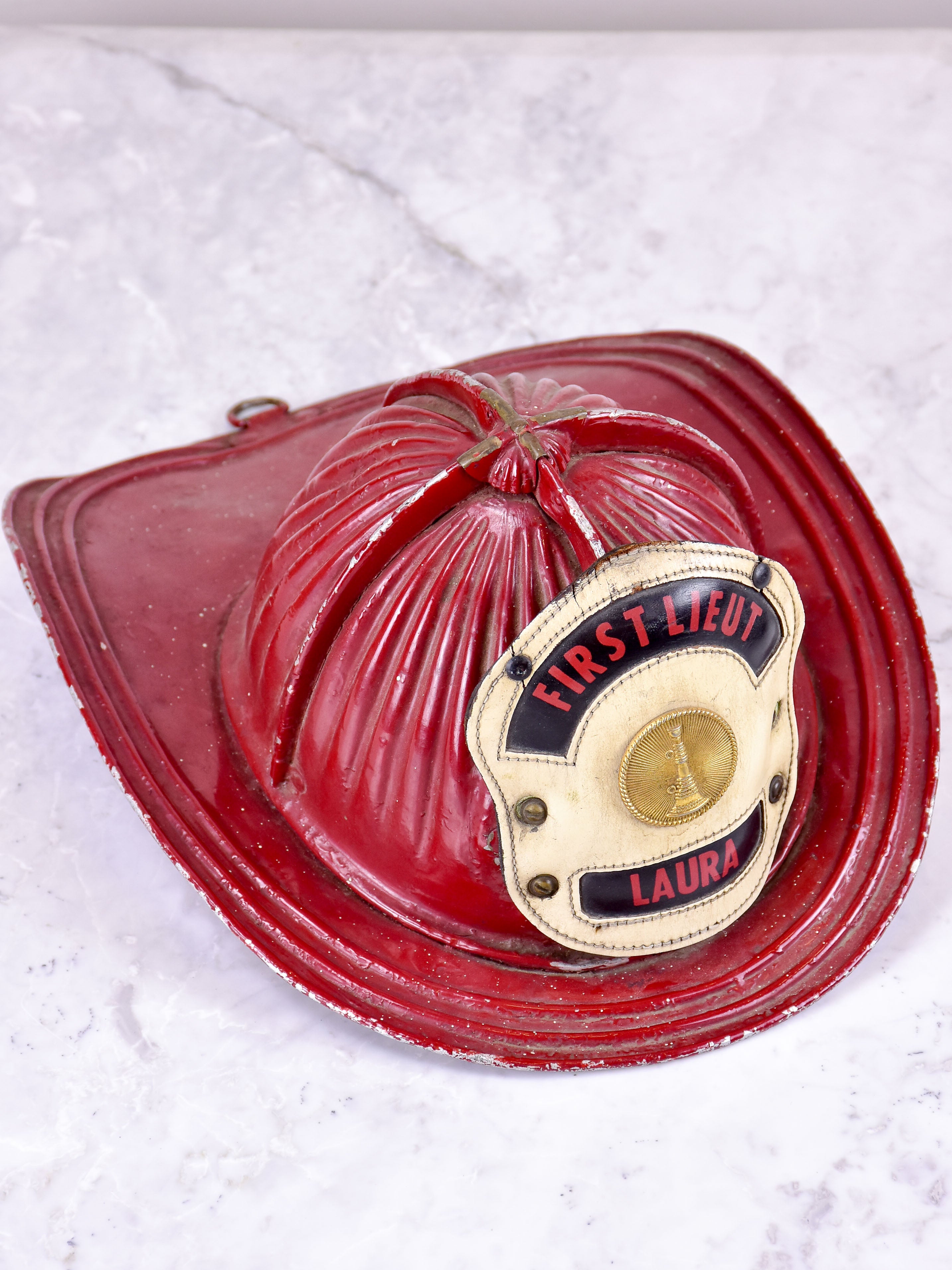 Antique American fireman's helmet