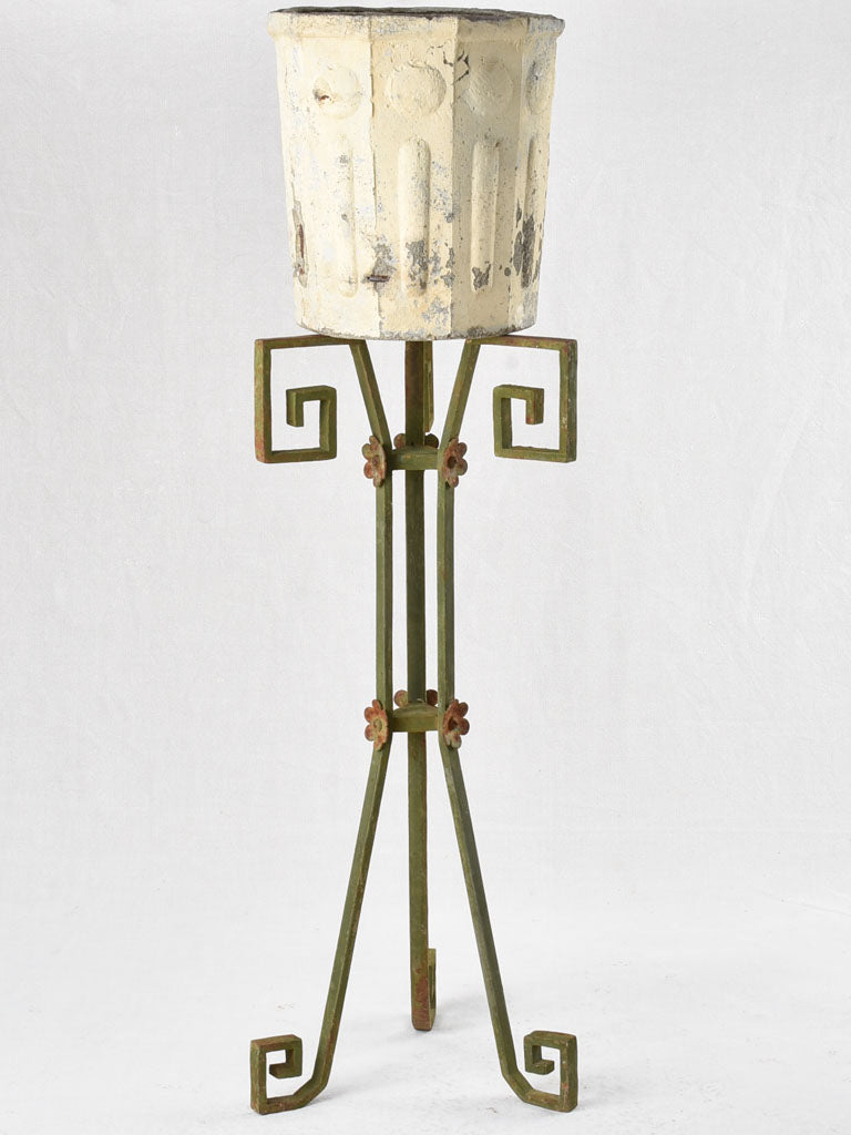 1940s weathered garden planter display stand