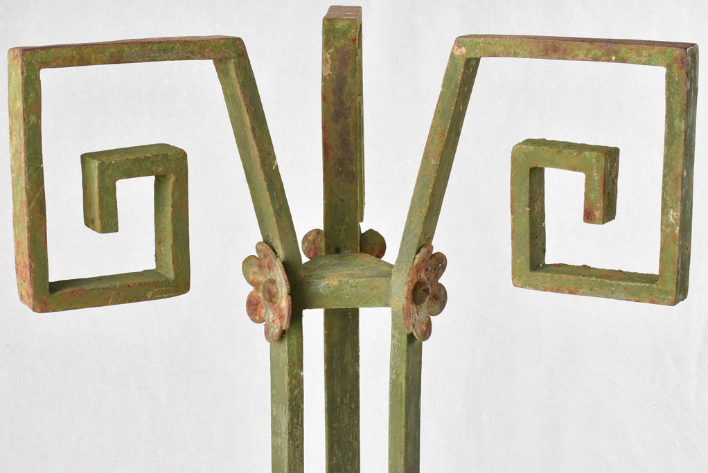 Patina-rustic iron pedestal for planters