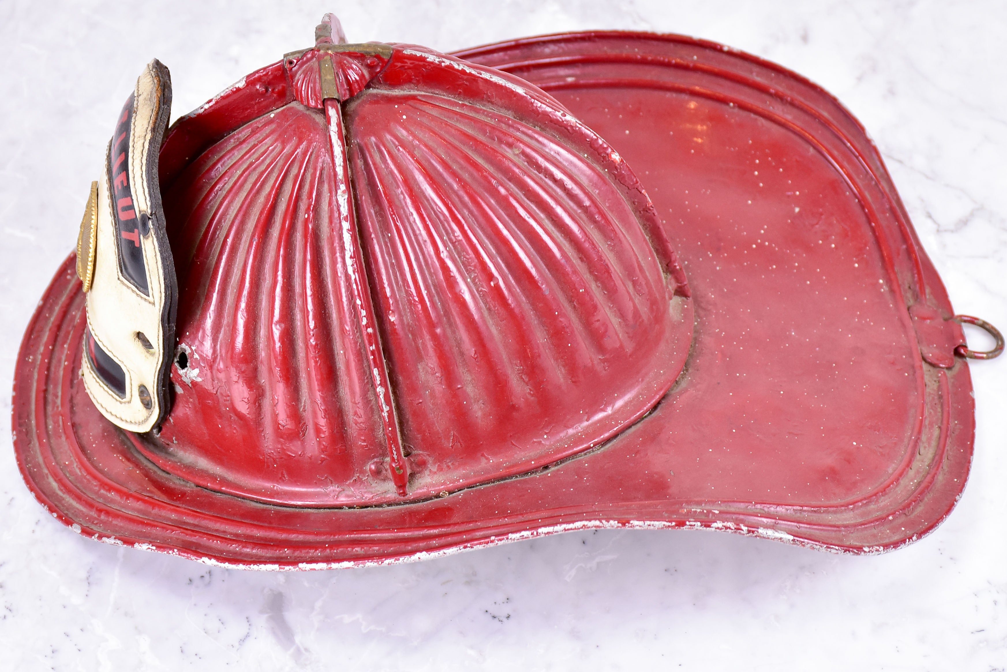 Antique American fireman's helmet