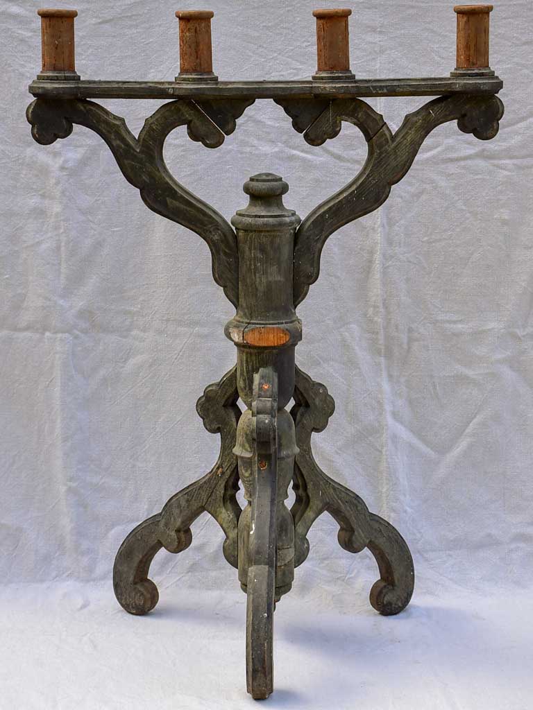 Napoleon III candelabra carved wood with four candleholders monogrammed CB 41""