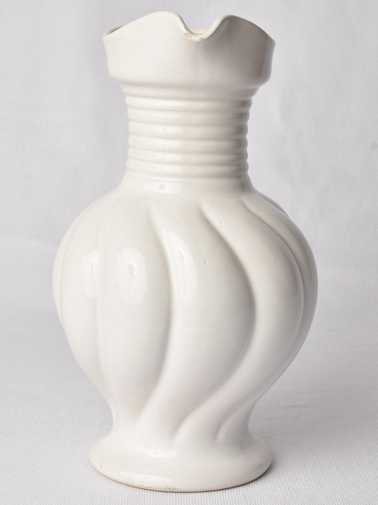 Classic white ceramic 70s pitcher display