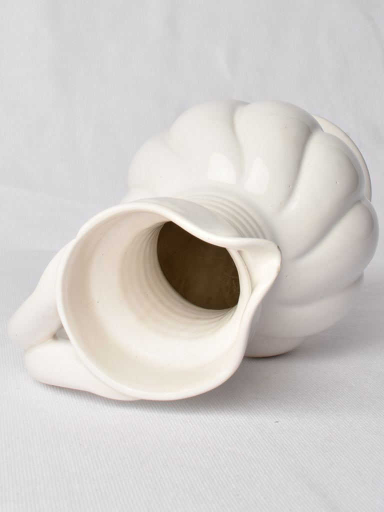 Aesthetic white vintage ceramic jug JH