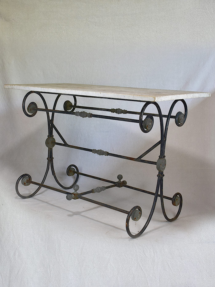 Antique French marble-top butcher's table