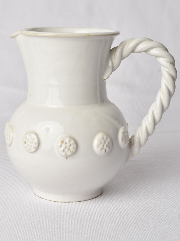 Antique Tessier pottery with twisted handle