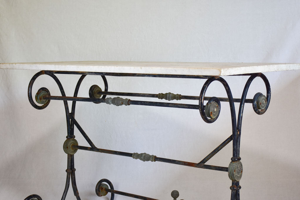 Antique French marble-top butcher's table