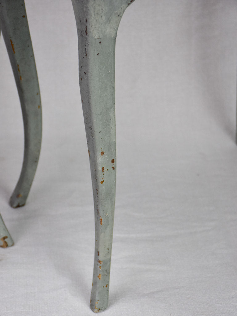 Pair of antique French Louis XV style nightstands with blue / gray patina
