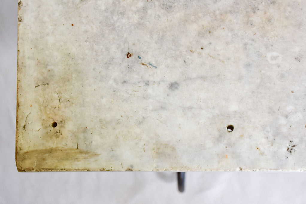 Antique French marble-top butcher's table