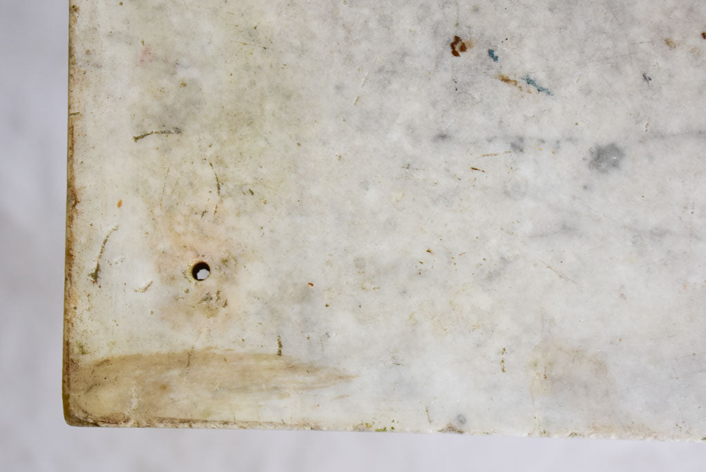 Antique French marble-top butcher's table