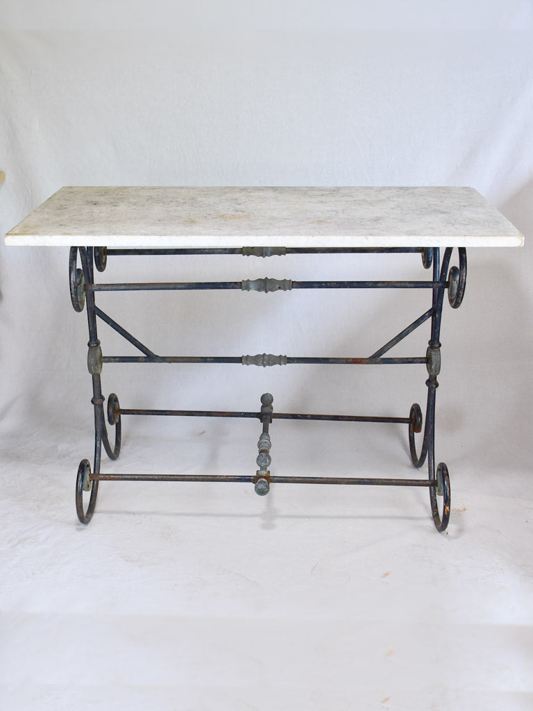 Antique French marble-top butcher's table