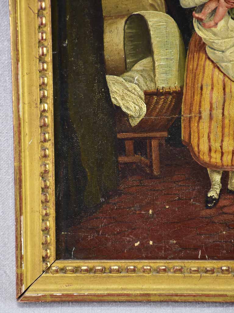 Antique oil on board painting