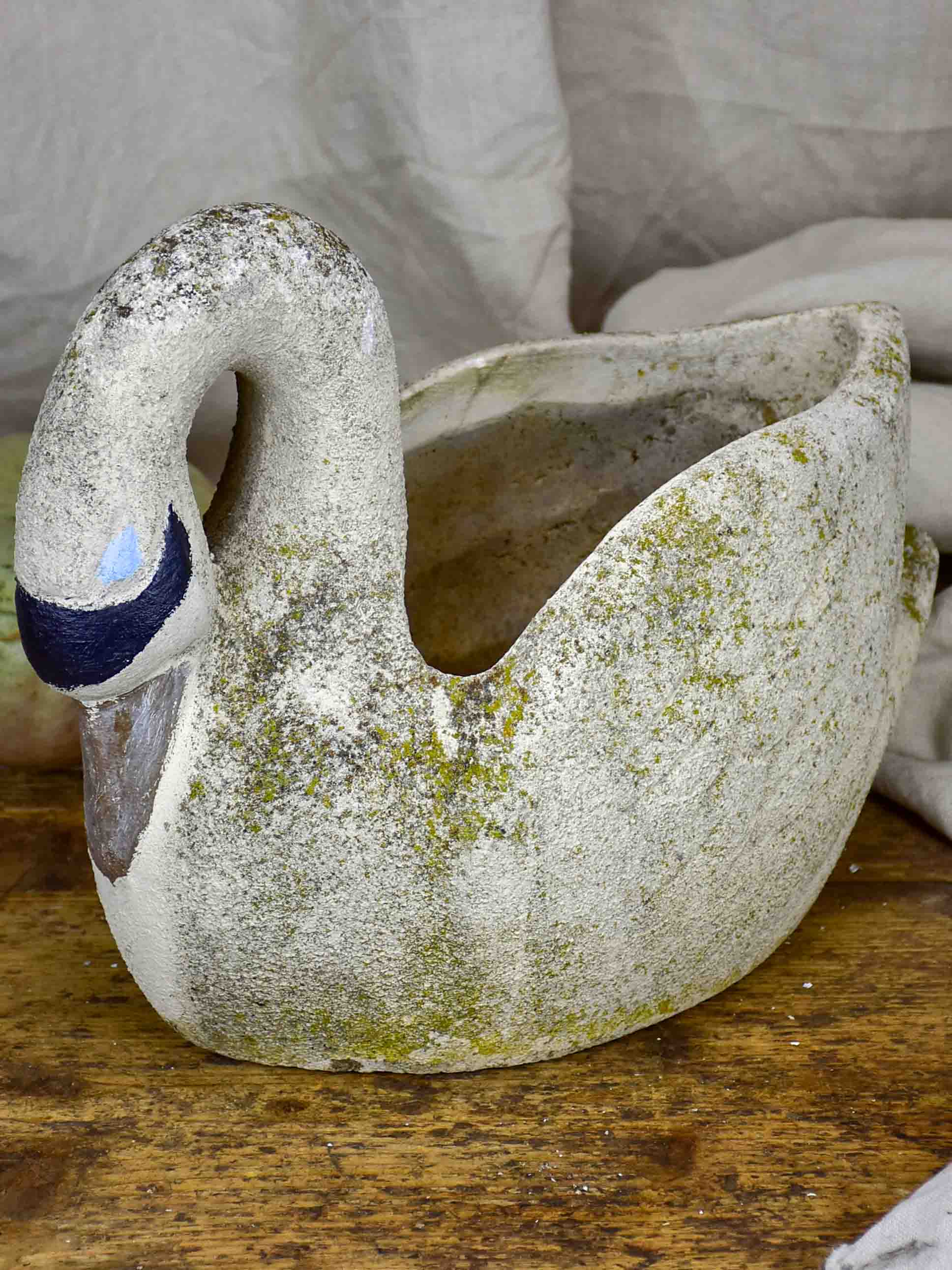 Mid-century French swan garden planter