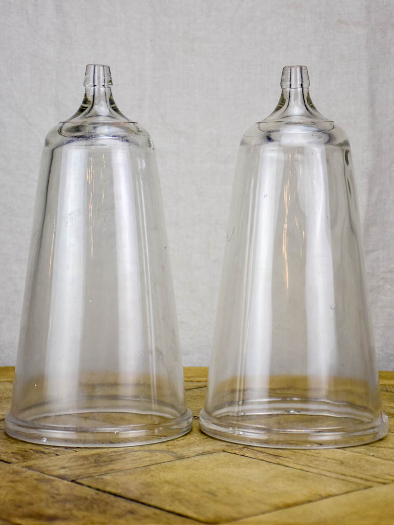 Pair of blown glass domes from the 1940's - apothecary 13½"