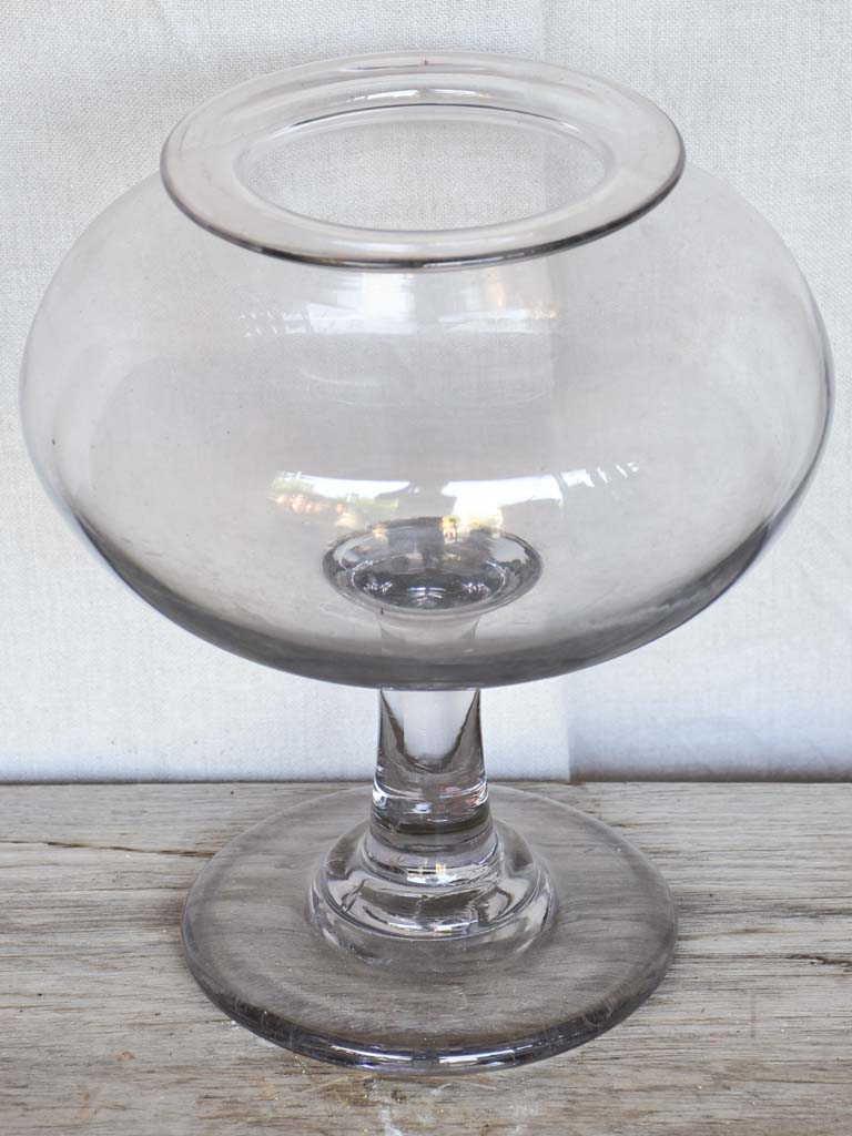 Large antique French glass apothecary jar