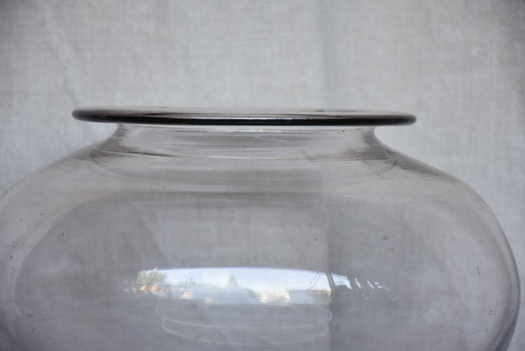 Large antique French glass apothecary jar