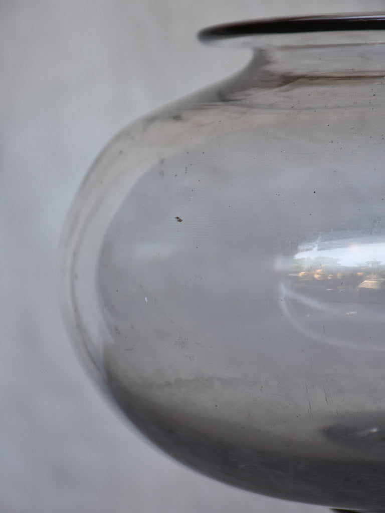 Large antique French glass apothecary jar