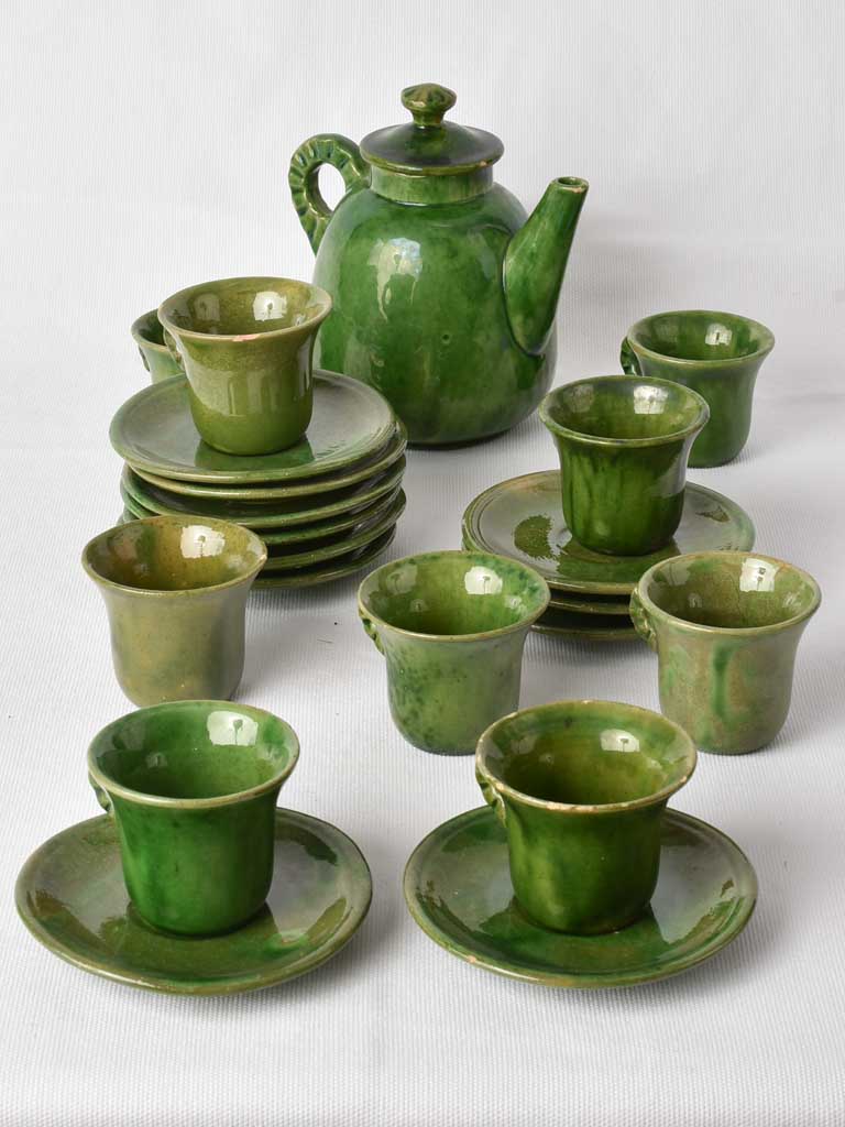 Stamped Biot Coffee Pot and Cups