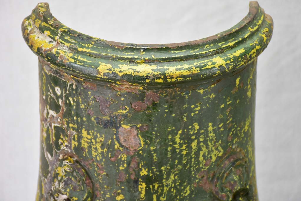Pair of 19th Century French cast iron columns with green patina 23¾"