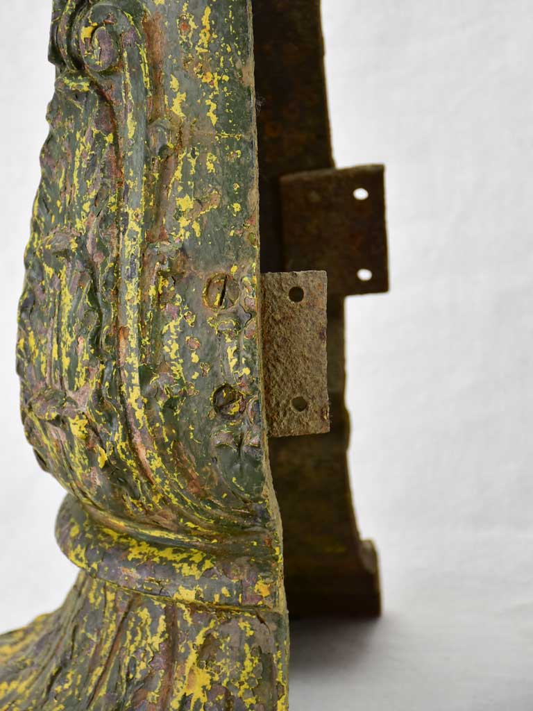 Pair of 19th Century French cast iron columns with green patina 23¾"