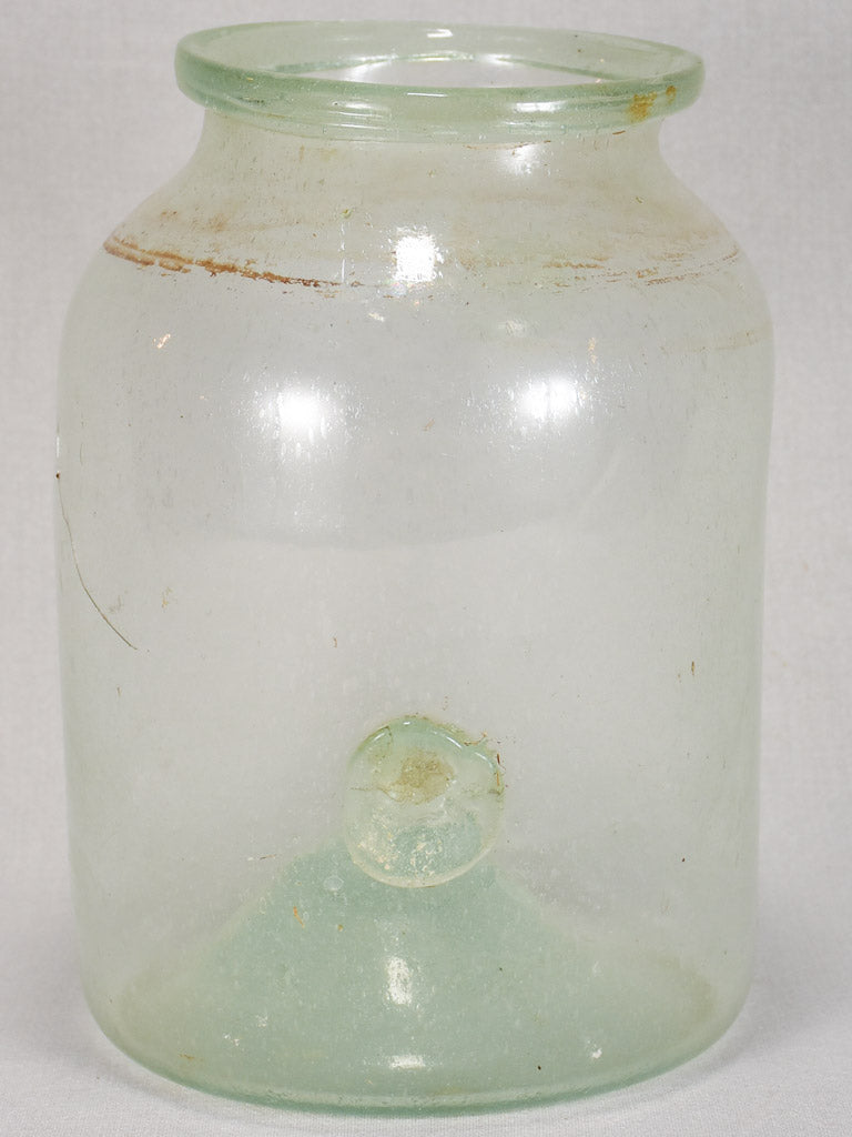 Late 17th-century blown glass preserving jar - clear 13"