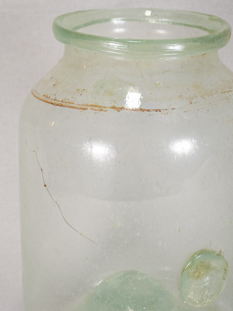 Late 17th-century blown glass preserving jar - clear 13"