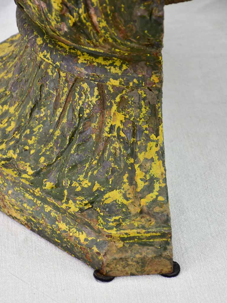 Pair of 19th Century French cast iron columns with green patina 23¾"