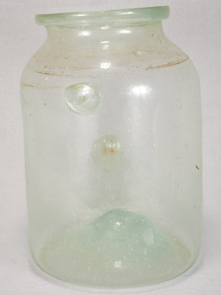 Late 17th-century blown glass preserving jar - clear 13"