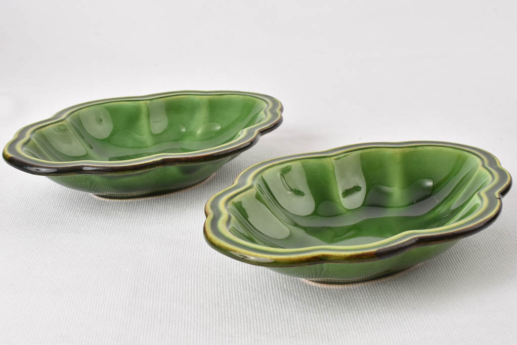 Vintage dinnerware from Dieulefit - green 45 pieces