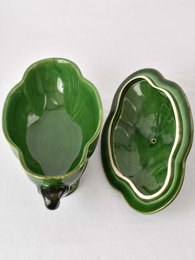 Vintage dinnerware from Dieulefit - green 45 pieces