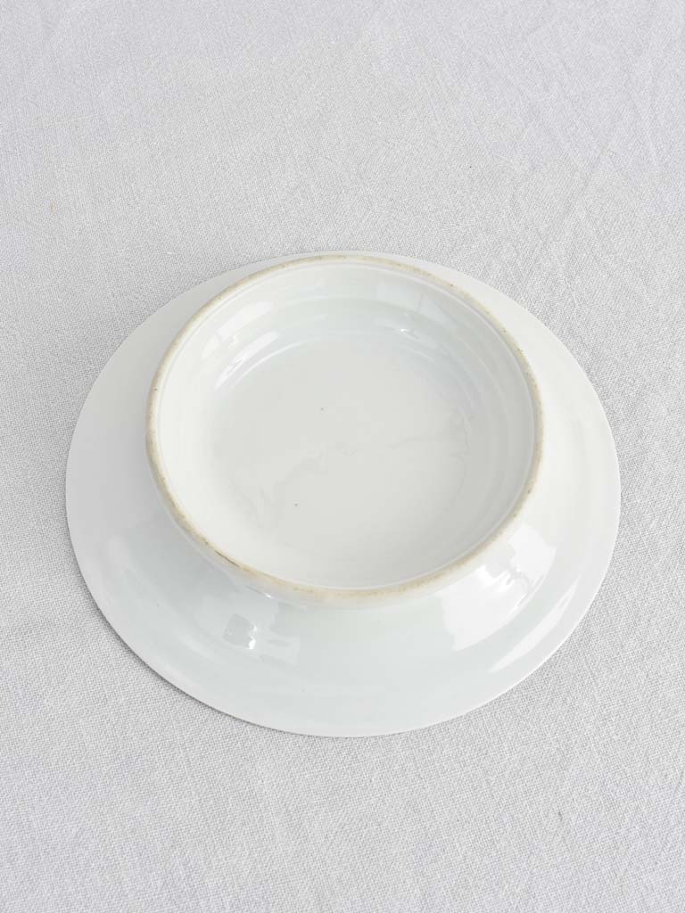 Antique French footed plate 9"