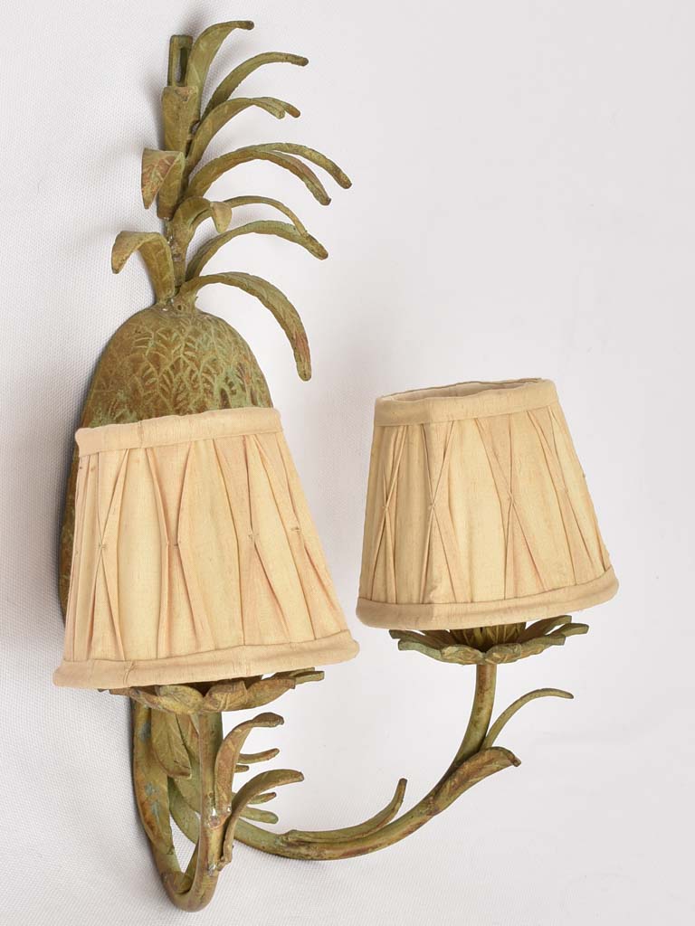 Vintage pineapple chandelier & pair appliques 18"
