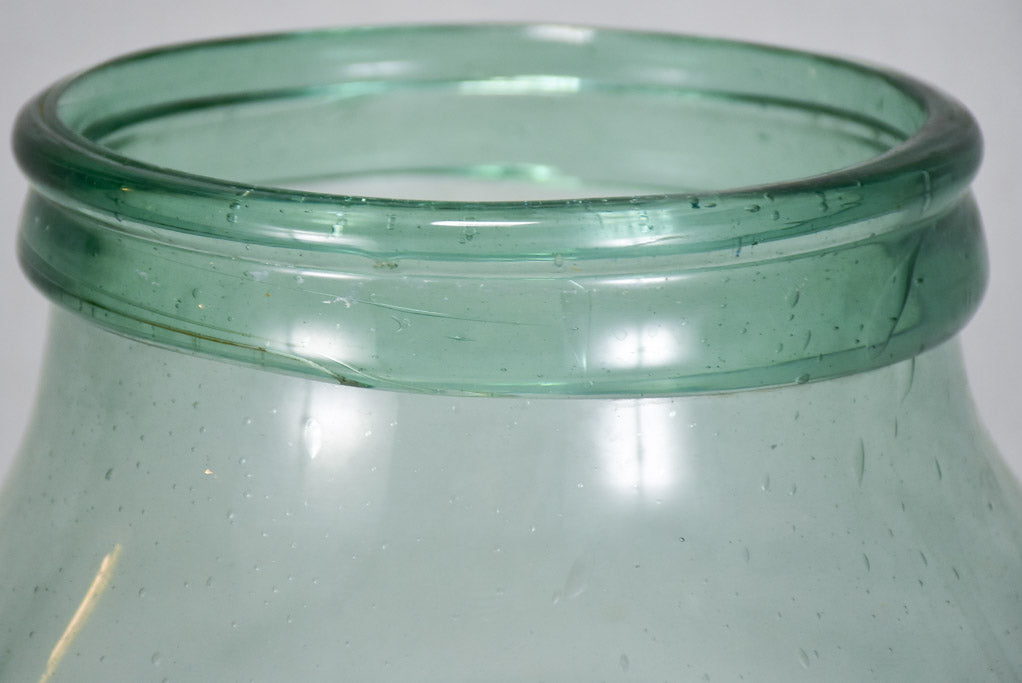 Early 19th-century blown glass preserving jar with indentations 18"