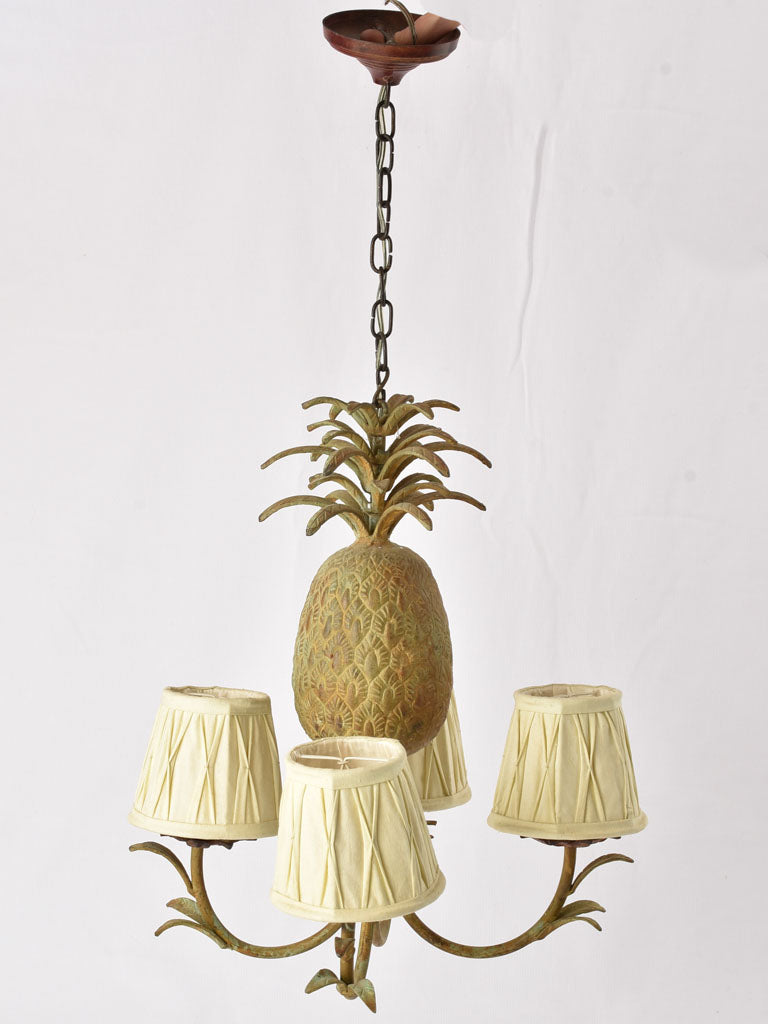 Vintage pineapple chandelier & pair appliques 18"