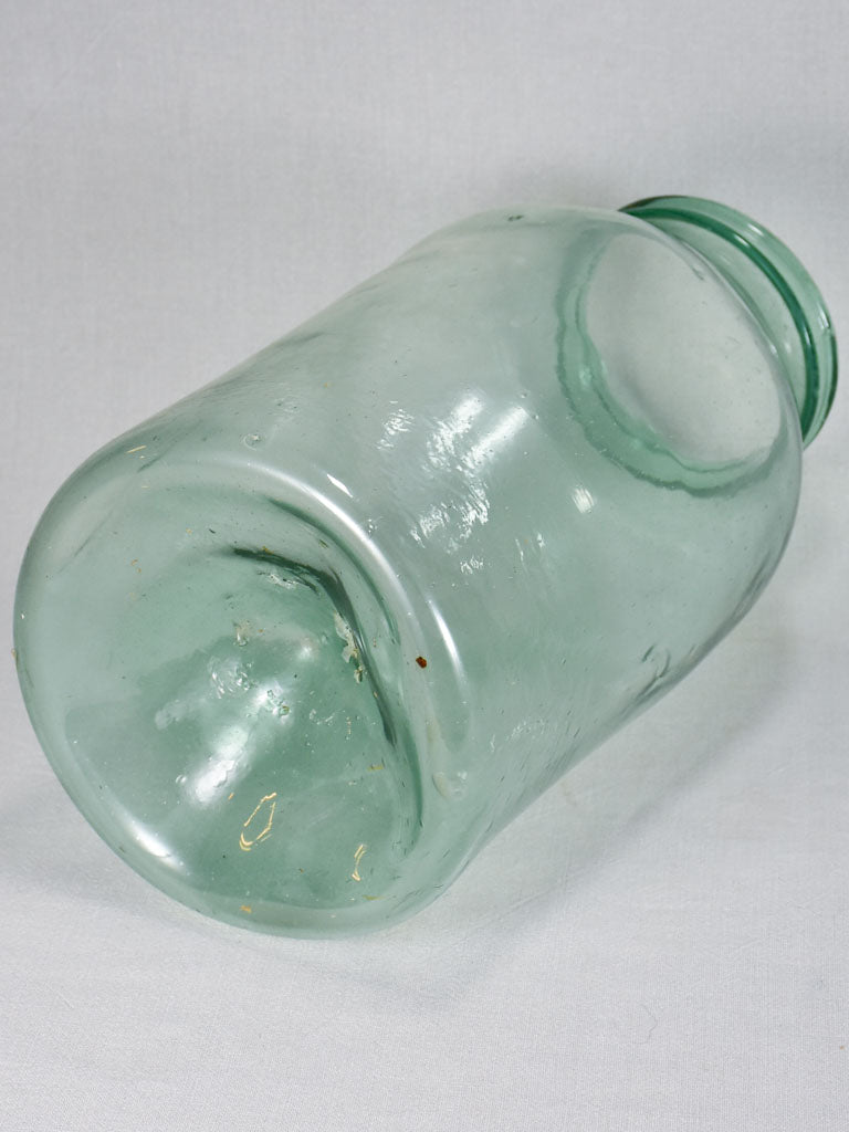 Early 19th-century blown glass preserving jar with indentations 18"