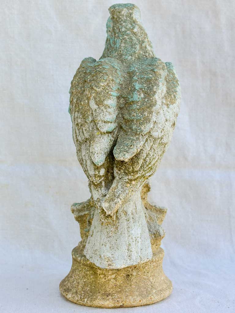 Mid century French eagle sculpture with blue gray patina 15"