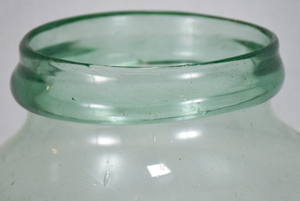 Early 19th-century blown glass preserving jar and triangular base 15¾"