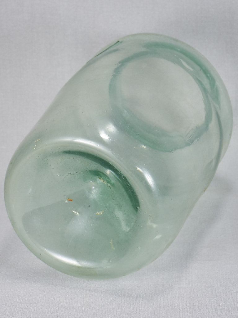 Early 19th-century blown glass preserving jar and triangular base 15¾"