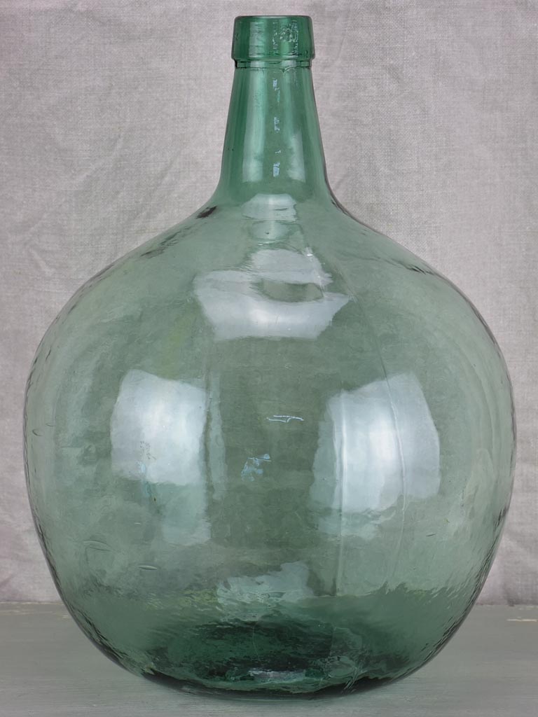 Antique French demijohn bottle - blue green