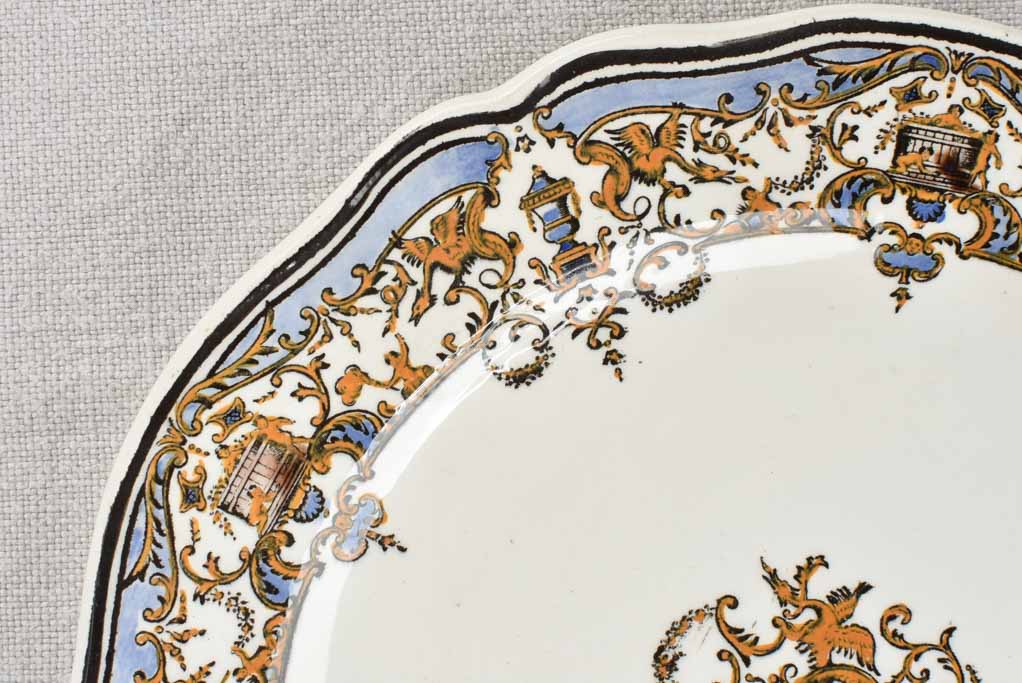 Set of 6 antique Gien dessert plates 8¾"