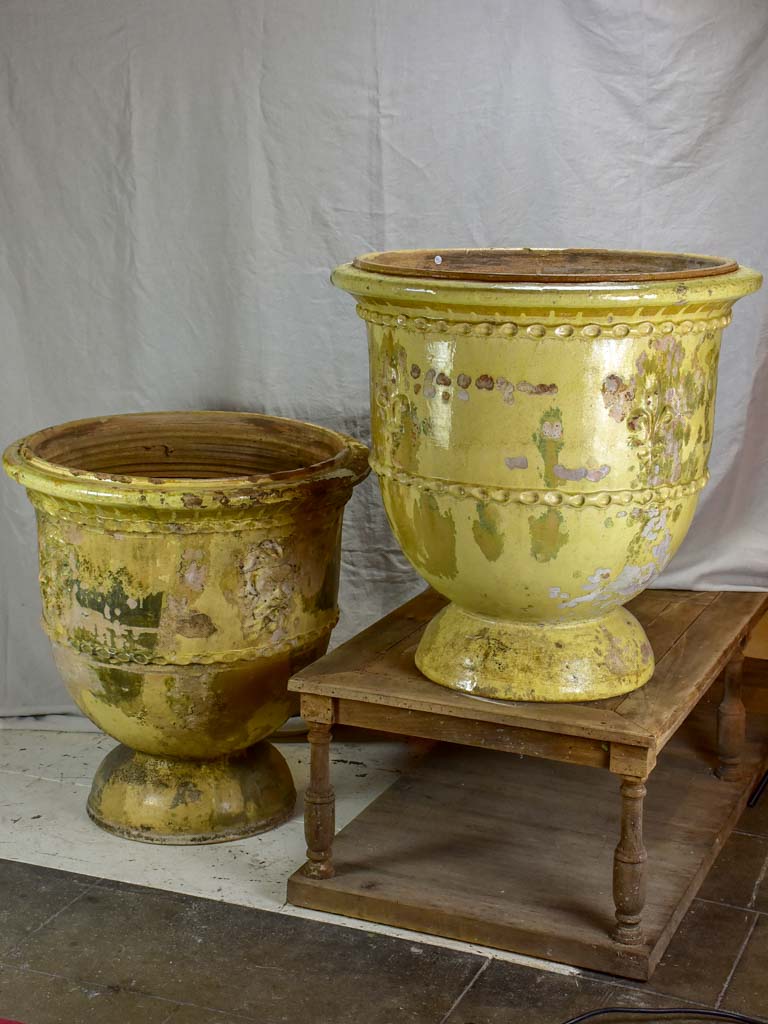 Two very large French garden urns from Saint-Jean-de-Fos. 1950's. 30¾"