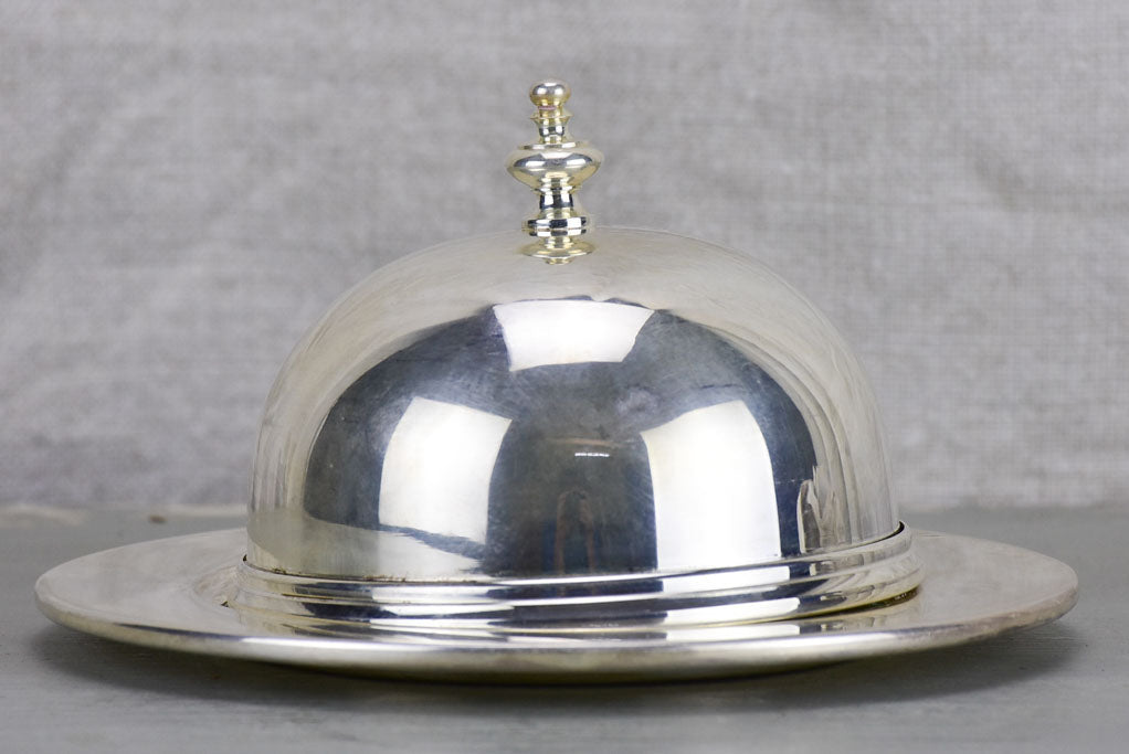 Antique French Meurgey silver plate butter dish